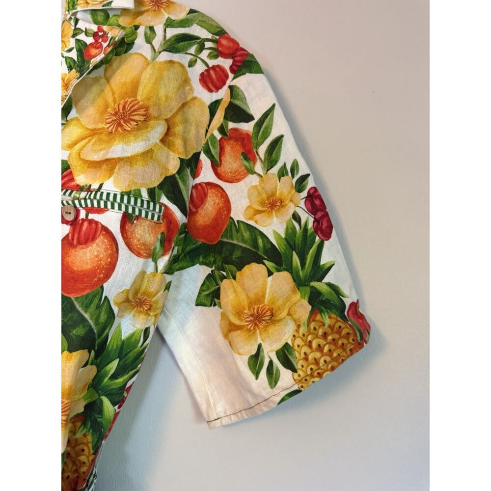 FARM Rio floral-print belted jumpsuit Linen Tropical Vacation Resort XS NEW $284 - Picture 15 of 16